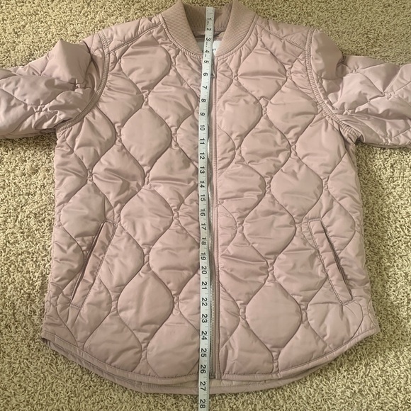 Old Navy quilted puffer, bomber jacket, light pink mauve pocket zip up packable - Picture 3 of 12